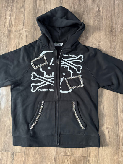 STUDDED CROSSBONE ZIP-UP