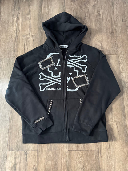 STUDDED CROSSBONE ZIP-UP