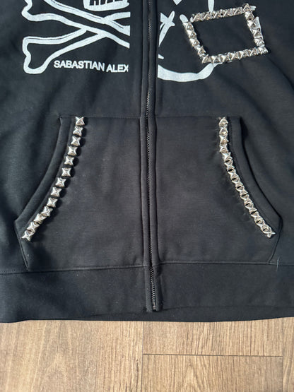 STUDDED CROSSBONE ZIP-UP