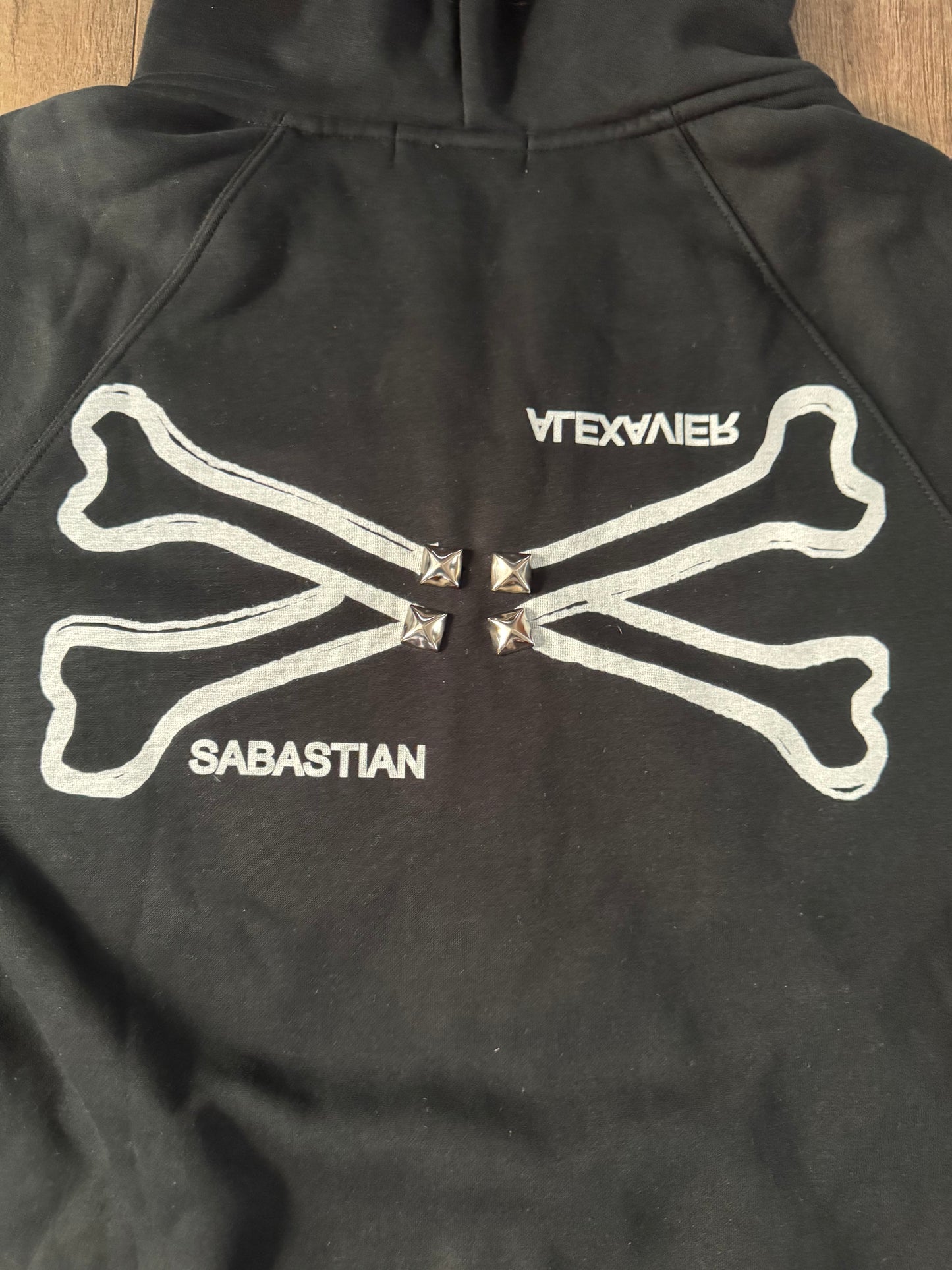 STUDDED CROSSBONE ZIP-UP